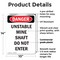 Signmission Unstable Mine Shaft Do Not Enter Danger Sign, Plastic, 10in W x 14in L, 2PK OS-2PACK-DS-P-1014-V-2486 - alternate 2